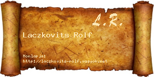 Laczkovits Rolf névjegykártya